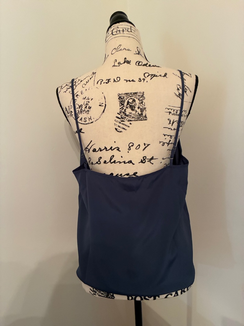 LOFT Sheer Plaid Ruffle Sleeve Top in Navy and Green - Picture 11 of 14